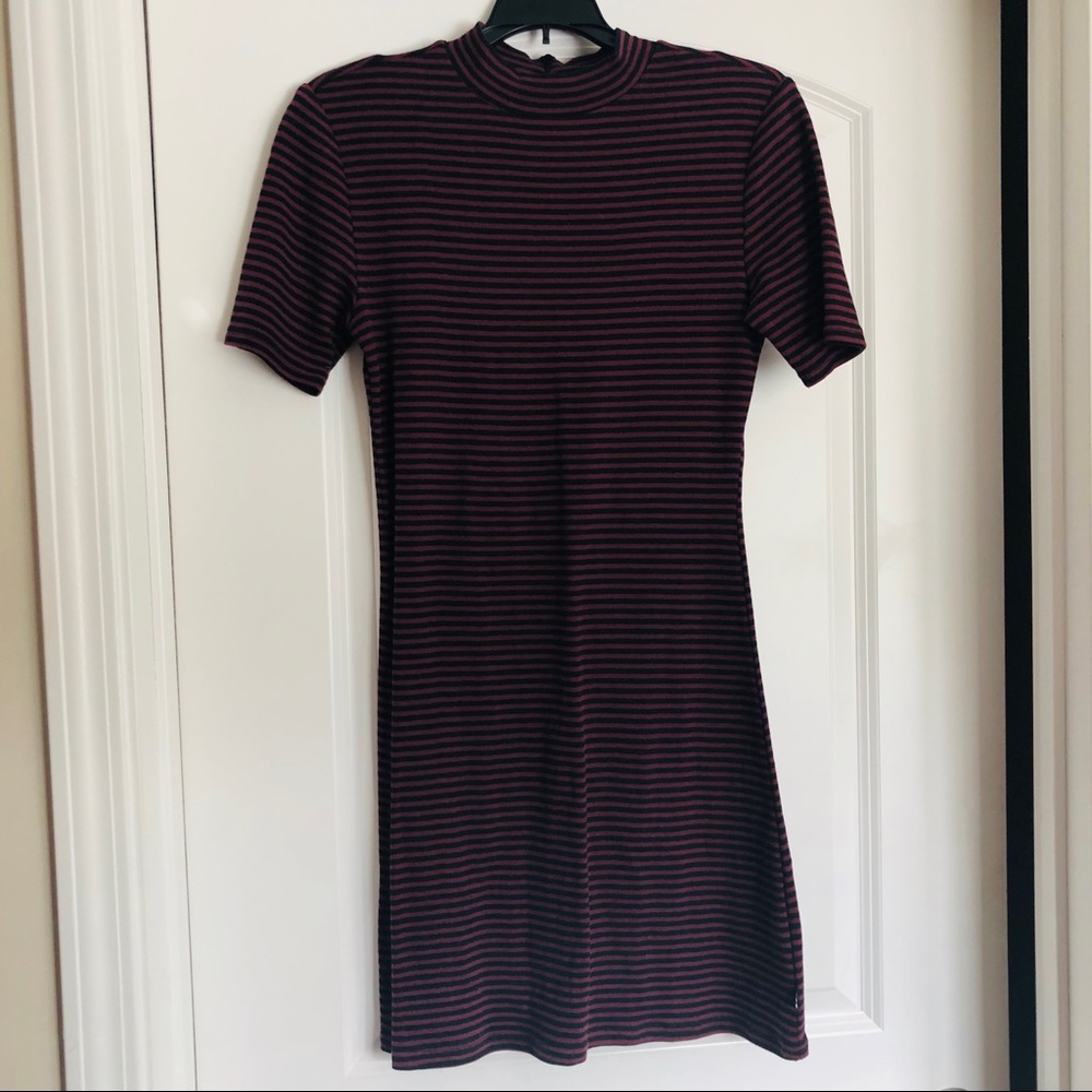 Vans maroon and black stripe dress